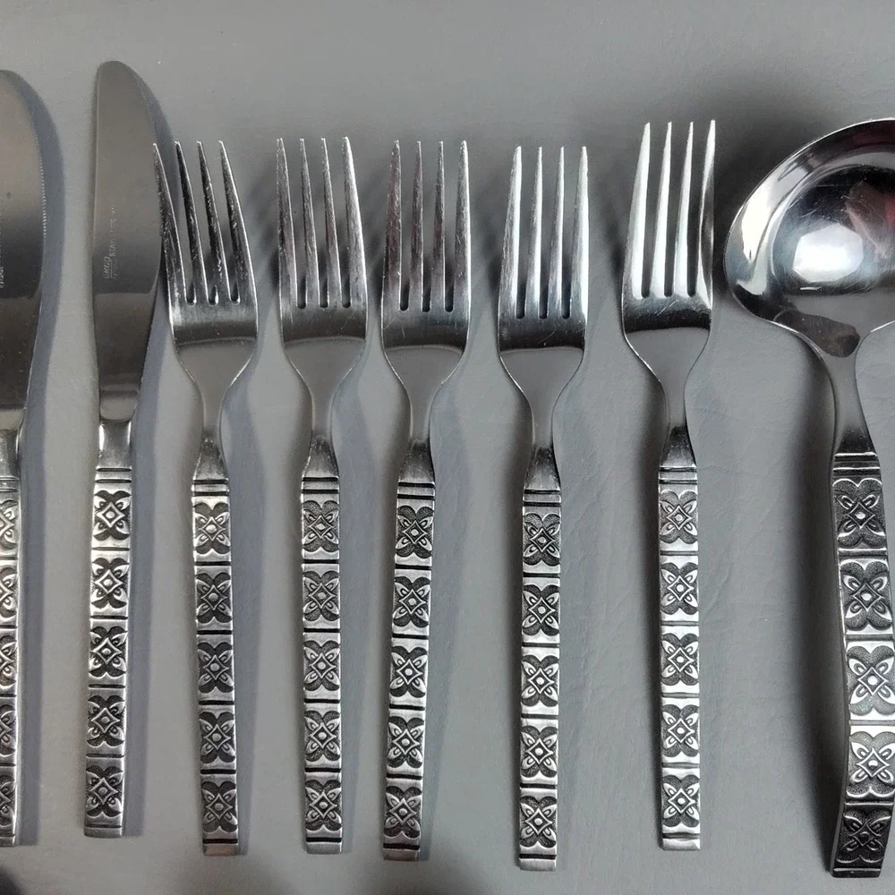 Vintage EKCO Eterna MONTALO Stainless Steel Flatware 29 + 6 Serving Pieces Korea